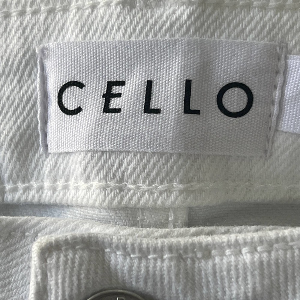 Cello ELEANOR‎ DISTRESSED HIGH RISE SLIM FIT STRAIGHT LEG JEANS WHITE WASH NWT - Picture 14 of 16
